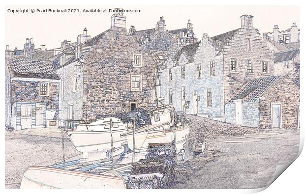 By the Harbour in Crail Village Fife Scotland Print by Pearl Bucknall