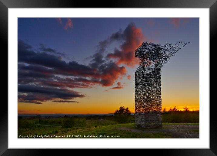Towering Inferno, Skytower Sunset, Airdrie Scotlan Framed Mounted Print by Lady Debra Bowers L.R.P.S