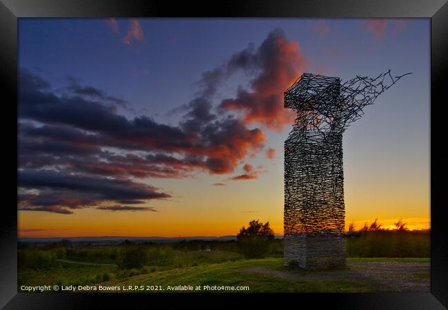 Towering Inferno, Skytower Sunset, Airdrie Scotlan Framed Print by Lady Debra Bowers L.R.P.S