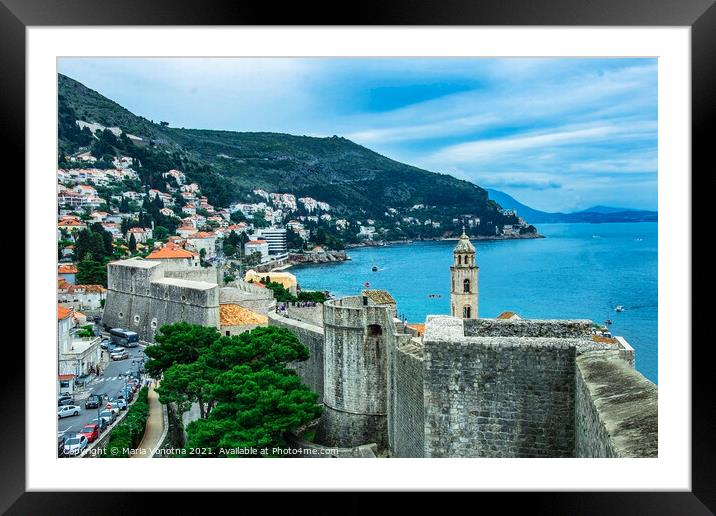 Dubrovnik city wall Framed Mounted Print by Maria Vonotna