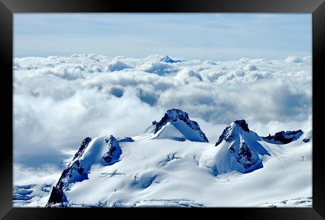 Snow covered Mountain Landscape Framed Print by Wall Art by Craig Cusins