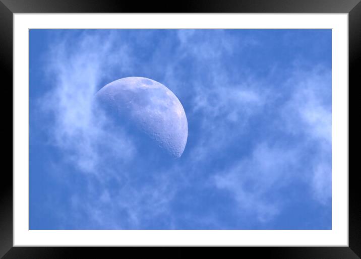 The Moon Through Clouds Framed Mounted Print by Susan Snow
