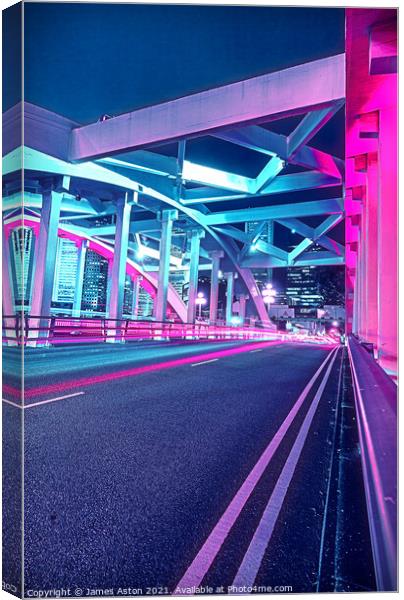 The Pink Lights of Elgin Bridge Singapore Canvas Print by James Aston
