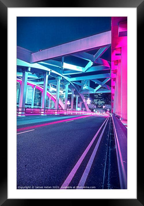 The Pink Lights of Elgin Bridge Singapore Framed Mounted Print by James Aston