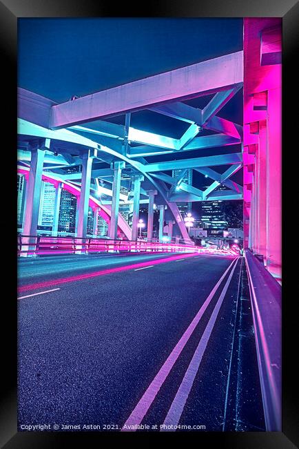 The Pink Lights of Elgin Bridge Singapore Framed Print by James Aston