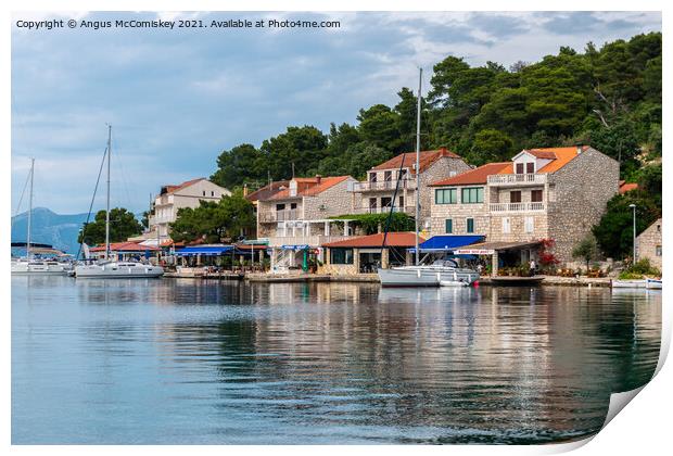 Pomena harbour on Mljet Island, Croatia Print by Angus McComiskey