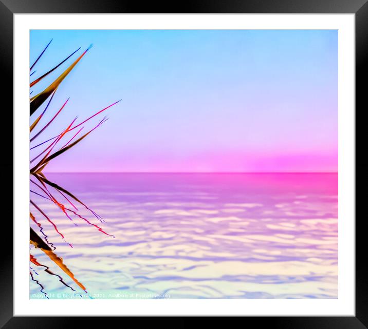 Serene Sunset Reflection Framed Mounted Print by Beryl Curran