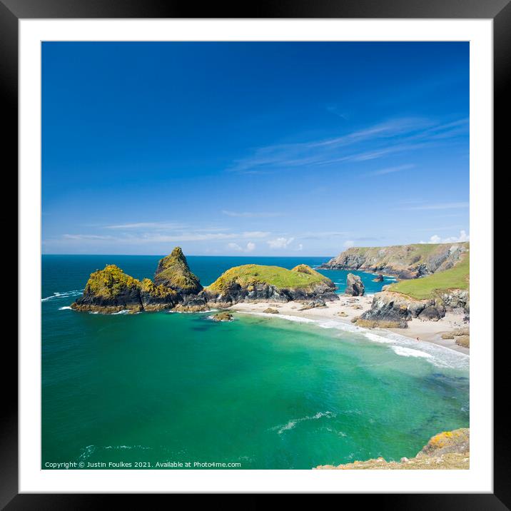 Kynance Cove, The Lizard Peninsula, Cornwall Framed Mounted Print by Justin Foulkes