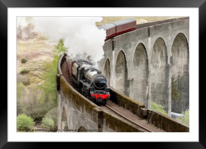 Steam at Glenfinnan Framed Mounted Print by Keith Douglas