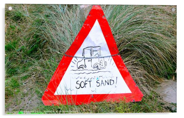 Warning soft Sand Acrylic by john hill