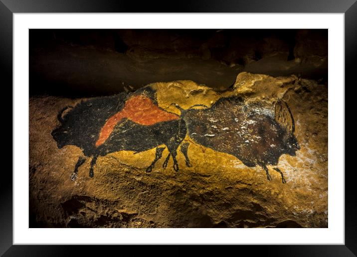 Lascaux Bisons Framed Mounted Print by Arterra 