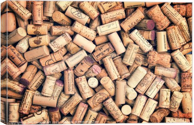 Collection of french wine corks, still life Canvas Print by Delphimages Art