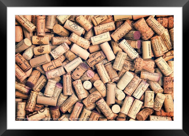 Collection of french wine corks, still life Framed Mounted Print by Delphimages Art
