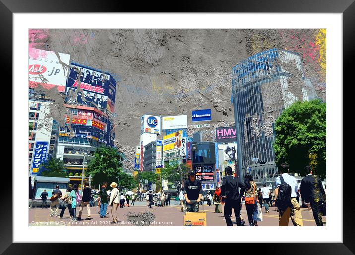 Tokyo, Japan. The famous crossing of Shibuya Framed Mounted Print by Delphimages Art