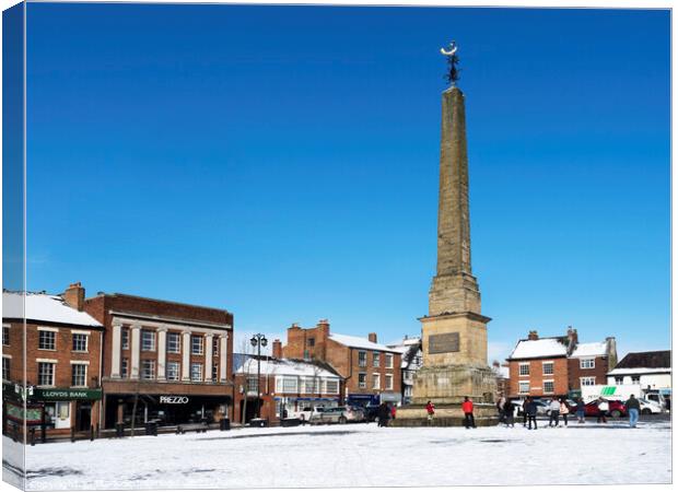 Ripon Market Place in Winter Canvas Print by Mark Sunderland