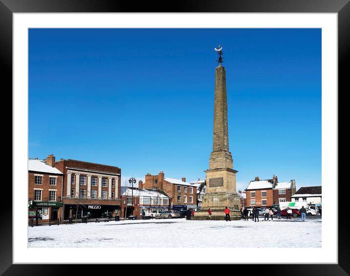 Ripon Market Place in Winter Framed Mounted Print by Mark Sunderland