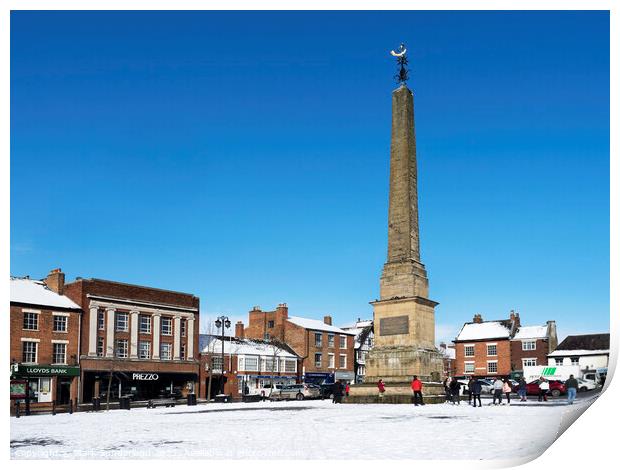 Ripon Market Place in Winter Print by Mark Sunderland