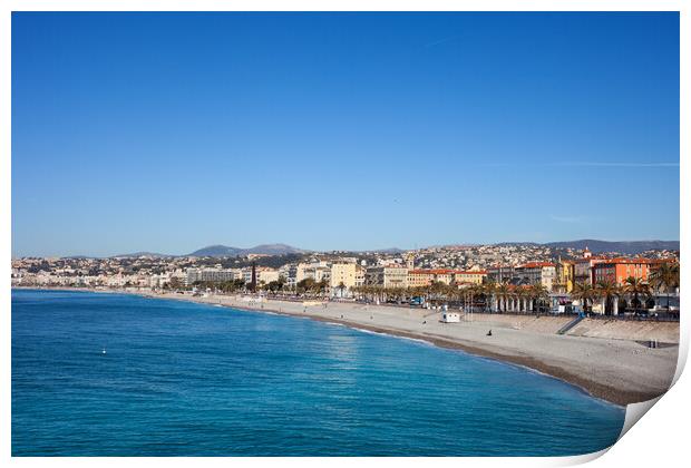 Nice City Skyline In France Print by Artur Bogacki