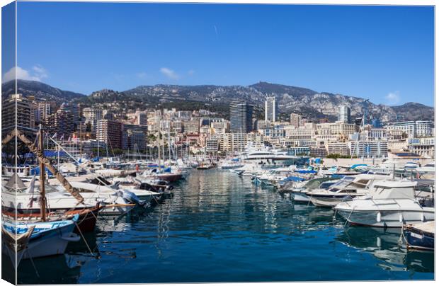 Monaco Cityscape From Port Hercule Canvas Print by Artur Bogacki