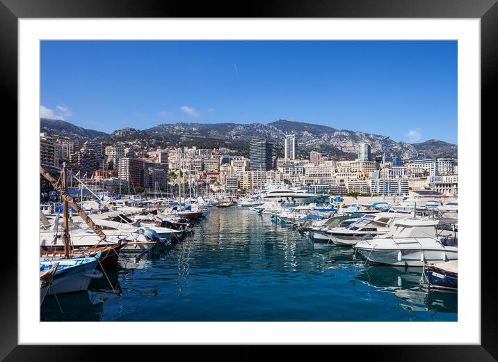Monaco Cityscape From Port Hercule Framed Mounted Print by Artur Bogacki