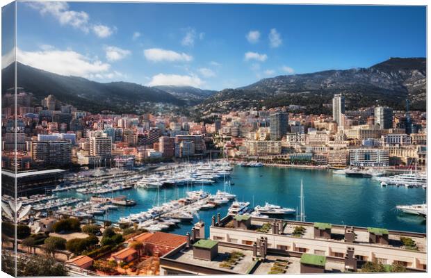 Monaco Cityscape Around Port Hercule Canvas Print by Artur Bogacki