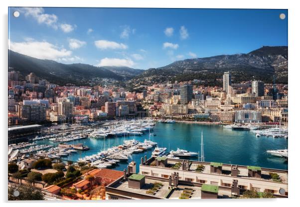 Monaco Cityscape Around Port Hercule Acrylic by Artur Bogacki
