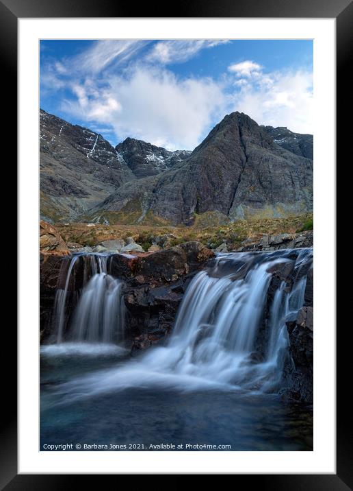 Fairy Pools Waterfalls Isle of Skye  Framed Mounted Print by Barbara Jones