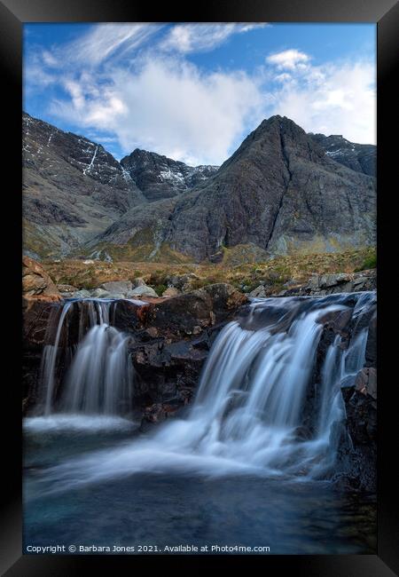 Fairy Pools Waterfalls Isle of Skye  Framed Print by Barbara Jones