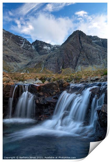 Fairy Pools Waterfalls Isle of Skye  Print by Barbara Jones