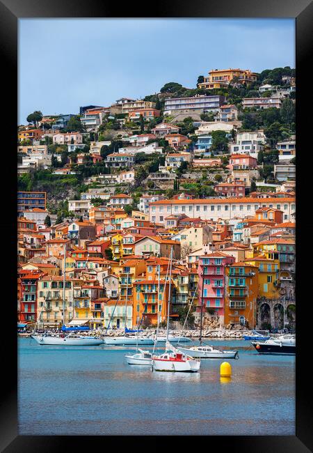 Villefranche Sur Mer Town On French Riviera Framed Print by Artur Bogacki