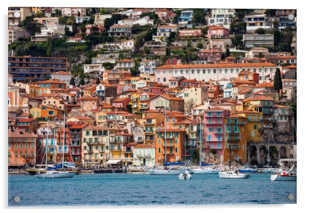 Villefranche Sur Mer Seaside Town On French Riviera Acrylic by Artur Bogacki
