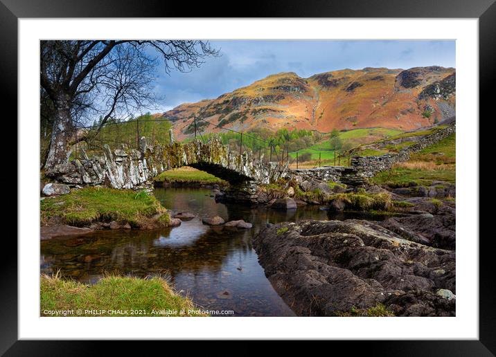 Slaters bridge in the lake district Cumbria Langdales 521  Framed Mounted Print by PHILIP CHALK