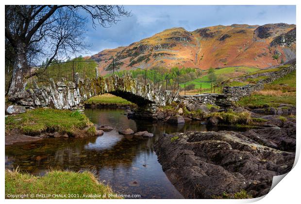Slaters bridge in the lake district Cumbria Langdales 521  Print by PHILIP CHALK