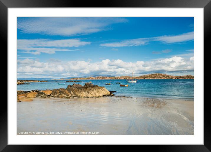 Looking East from the Isle of Iona Framed Mounted Print by Justin Foulkes