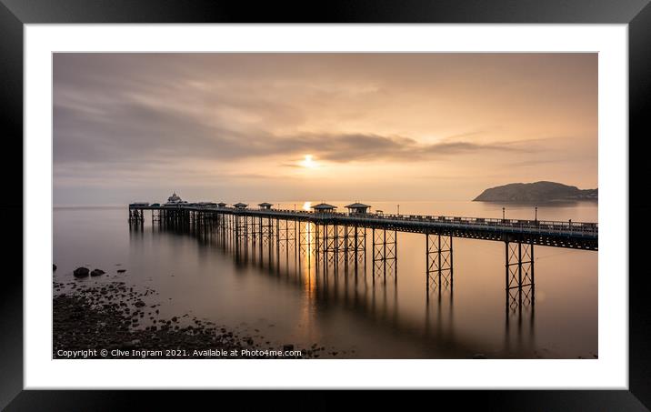 Pier at sunrise Framed Mounted Print by Clive Ingram