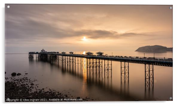 Pier at sunrise Acrylic by Clive Ingram