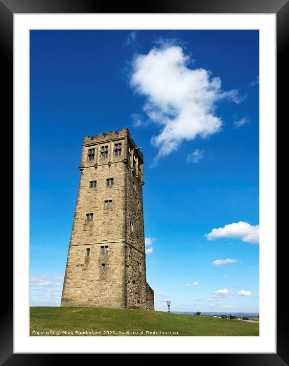 Victoria Tower on Castle Hill near Huddersfield Framed Mounted Print by Mark Sunderland