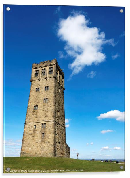 Victoria Tower on Castle Hill near Huddersfield Acrylic by Mark Sunderland