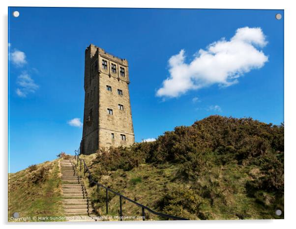 Victoria Tower on Castle Hill near Huddersfield Acrylic by Mark Sunderland