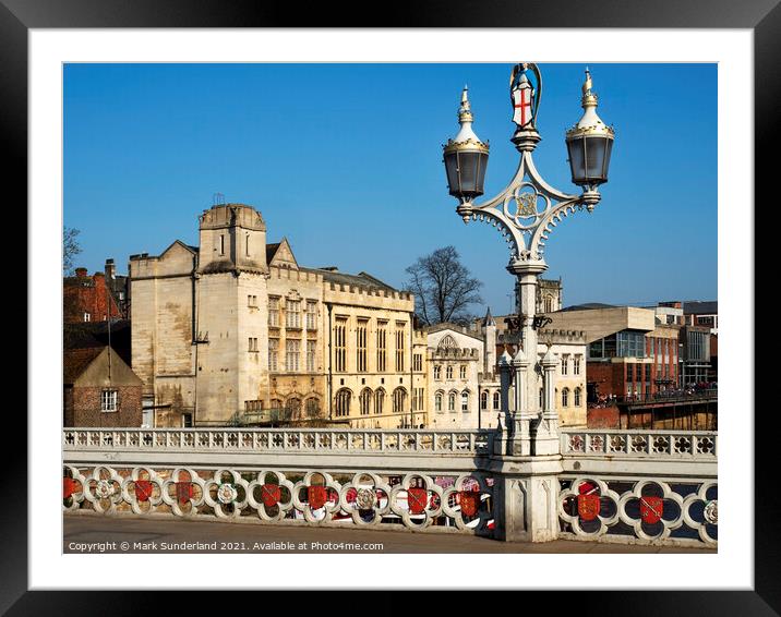 York Guildhall from Lendal Bridge York Framed Mounted Print by Mark Sunderland