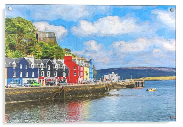 An Impressionist View Of Tobermory Acrylic by Ian Lewis