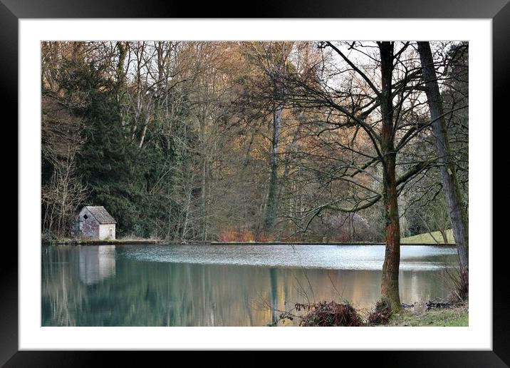 Lake in the Cotswolds Framed Mounted Print by Susan Snow