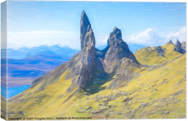 Old Man of Storr - Pencil Sketch Canvas Print by Keith Douglas