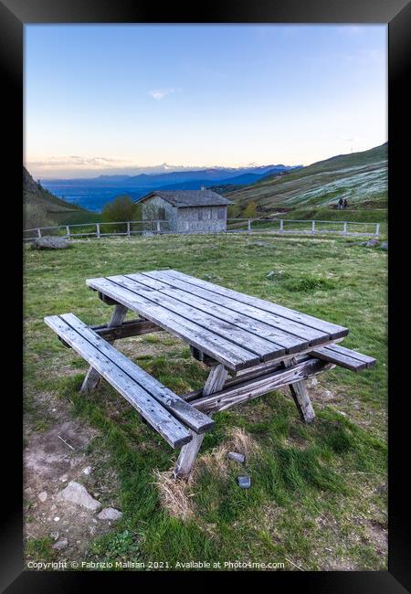 Pic Nic Wooden Bench al Pian delle Nere @FabrizioMalisan Photography-5989 Framed Print by Fabrizio Malisan