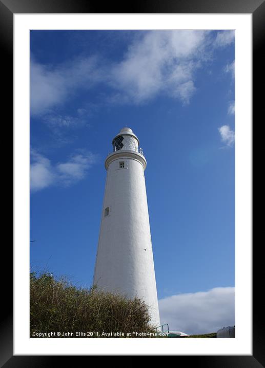 St Mary's Lighthouse Framed Mounted Print by John Ellis