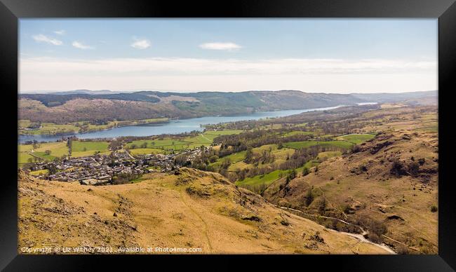 Coniston and Coniston Water Framed Print by Liz Withey