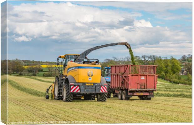 Silage Making at Foxberry (1) Canvas Print by Richard Laidler