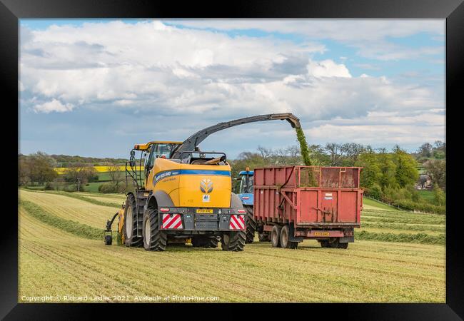 Silage Making at Foxberry (1) Framed Print by Richard Laidler
