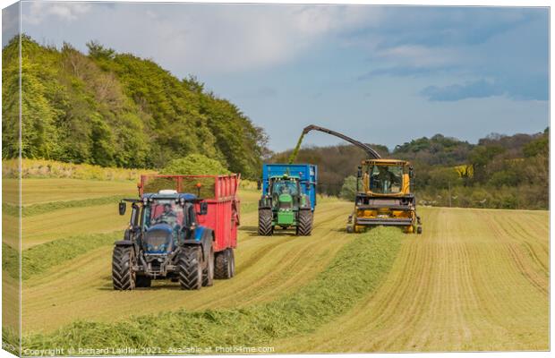 Silage Making at Foxberry (2) Canvas Print by Richard Laidler