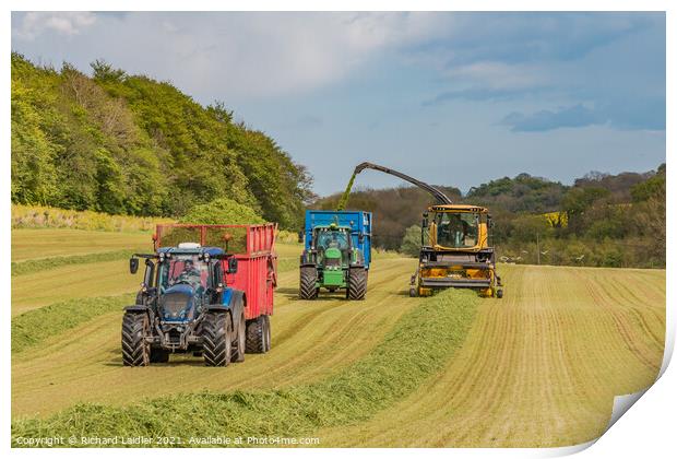 Silage Making at Foxberry (2) Print by Richard Laidler